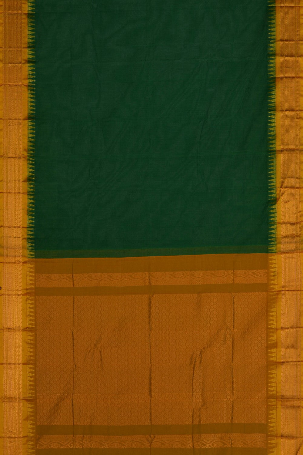 Image of Gadwal Cotton Green Saree